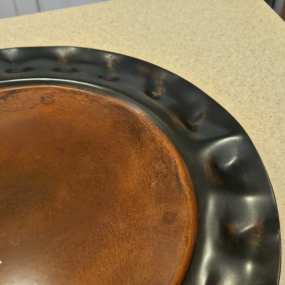 VERY RARE JAN BARBOGLIO HOUSE BLESSING CROSS CLOCHE DOME SERVER TRAY IRON FORGED - Picture 12 of 15